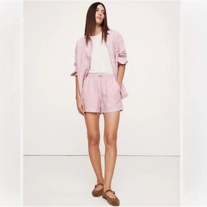 Banana Republic  Hemp Cotton‎ Paperbag Shorts New Pink Natural Lightweight Small